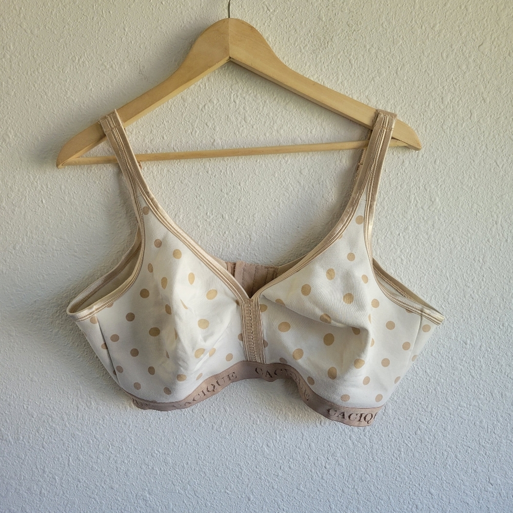 Cacique Lane Bryant Plus Size Polka Dot Cotton No Wire Bra Womens Size 42DD